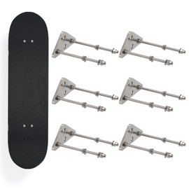 Frcctre 6 Pack Skateboard Wall Mount, Aluminum Skateboard Wall Hanger Skateboard Floating Deck Display Racks Stand Skateboard Storage Hanger for Skateboard Deck Display and Storage