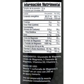 5 En 1 Gluconato Citrato L-treonato De Magnesio 600 G Frutos