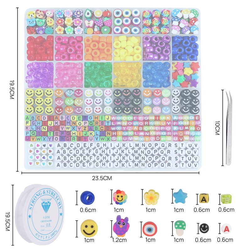 930Pcs Cuentas de Arcilla para Hacer Pulseras, Arcilla Polimérica Cuentas