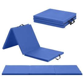 Gymnastics Mats 2'x6'x1.6" Tumbling Mats Portable Gymnastics Exercise Mat Thick Gymnastics Tumbling Mats 3 Fold Exercise Pad Lightweight Home Gymnastics Panel Mat With Carrying Handles