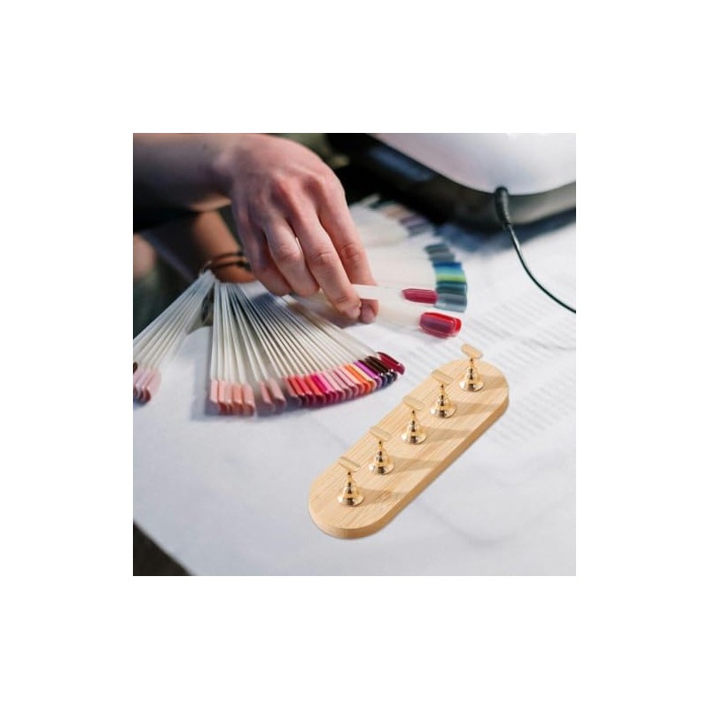 2 juegos de soporte de exhibición de uñas de madera,