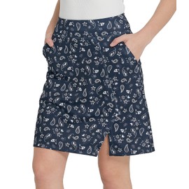 Faldas hasta la rodilla para mujer, faldas casuales con bolsillos, longitud más larga, faldas de golf, abertura lateral, Paisley con abertura lateral, XXXL