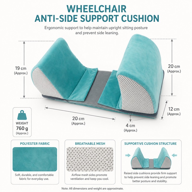 Wheelchair Side Support Pillow for Posture – Polyester Back Cushion