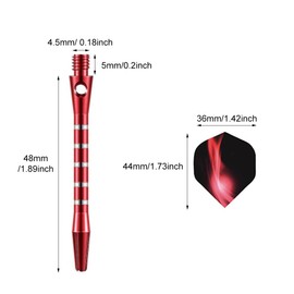 PUXING 24pcs Dart Shafts Aluminum Dart Shaft Universal Metal Darts Stem Medium Darts Shafts Flights Assorted 2BA Thread Throwing Fitting (Color:Colorful)