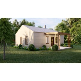 Generic 25x33 Tiny Home Plans - 2 Bedroom, Single Story, 1022 sqft House Blueprint Package