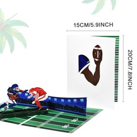 scicent Rugby Card - Fathers Day Card, Birthday Cards for Men, Dad Birthday Cards, 3D Greeting Card Father Him Boy Son Brother Husband Male (Rugby) with Envelope - 32212