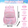 Moerstar School Bag for Girls, Large Capacity Rainbow Patterned Backpack,