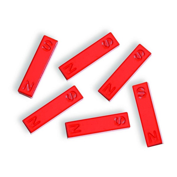 hand2mind Red Ceramic Bar Magnets, 1.5 Inch (Pack of 6)