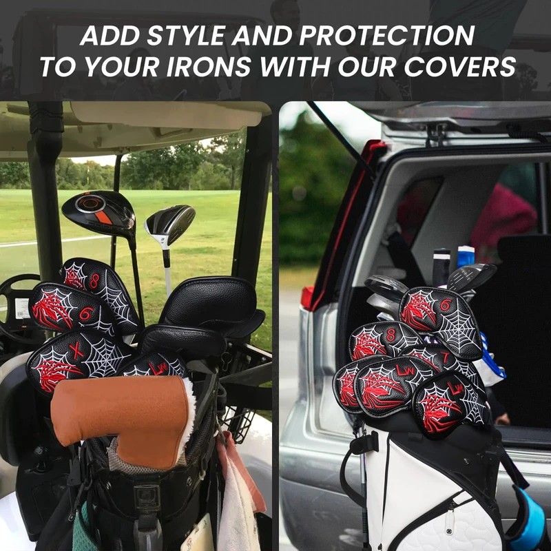 Golf Iron Head Covers Numbers Synthetic Leather Headcover Deluxe Value