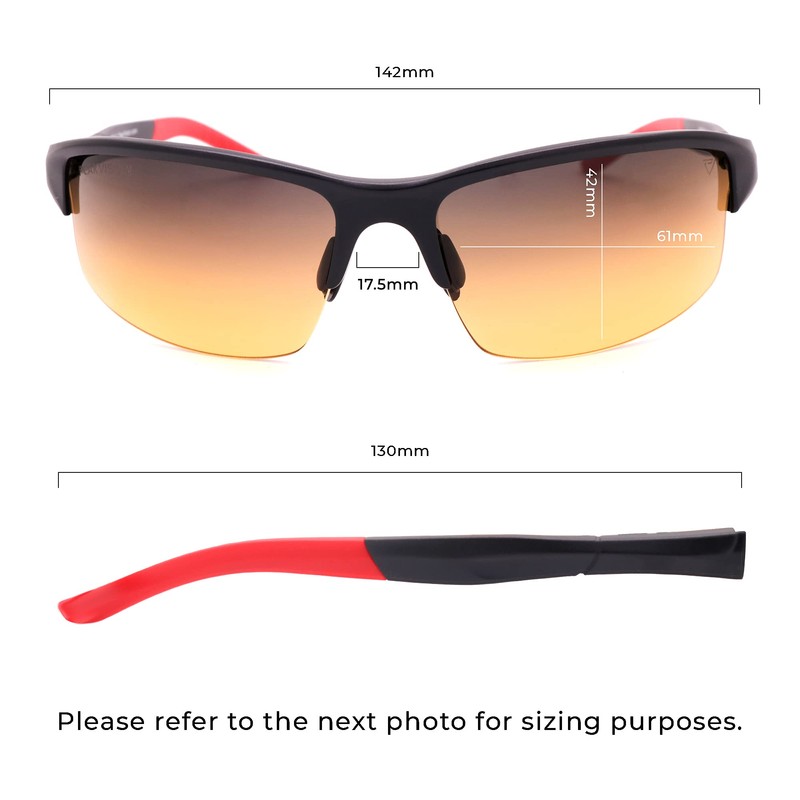 PeakVision GX6 Black-Red Non-Polarized Golf Sunglasses for Men & Women