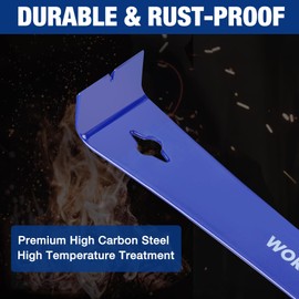 WORKPRO Pry Bar and Nail Punch Set, 5-1/2" Mini Pry Bar, 12" Prybar, 5" Nail Setter, 3-IN-1 Utility Claw Bar for prying, scraping, lifting, pulling, Perfect for Home Remolding & Woodworking