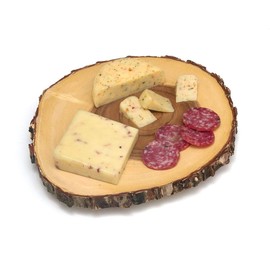 Lipper International Acacia Tree Bark Footed Server for Cheese, Crackers, and Hors D'oeuvres, Large