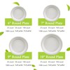 three leaf 9" BAGASSE ROUND PLATE, 25 Ct. Heavy-Duty- Super