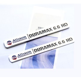 Yoaoo 2Pack OEM Allison Transmission 6.6Hd 6.6 Hd Vortec Badge Emblems Compatible with 2500Hd 3500Hd Silverado Sierra Truck Chrome Black