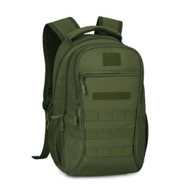 HUNTVP Small Backpack 15L Tactical Military Backpacks School Daypack Molle Rucksack Bag Green Back Pack Causal Daysack Rucksacks for Men Women Boys Girls School Work Cycling Motorbike