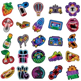 APAREAL Neon Sticker Set 100 Stück, Wasserfeste Aufkleber für Laptop Auto Scrapbook Fahrrad Skateboard Motorrad Snowboard Koffer Graffiti Trippy Sticker für Erwachsene Stickerbomb