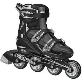 Roller Derby V-Tech 500 Adjustable Performance Inline Skates for Men, Women, Kids, Teens, Large (6-9), Black