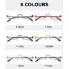 ABETOS Half Moon Reading Glasses Men Women Half Rim Metal