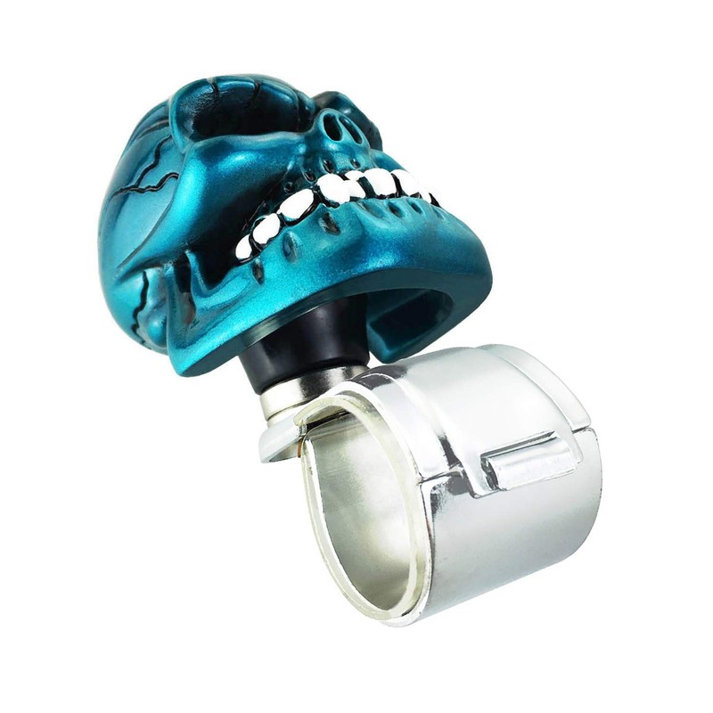 Abfer Car Steering Wheel Spinner Knob Skull Shape Turning Assist