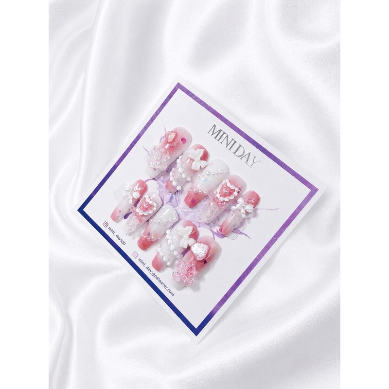 Angel Milky Handmade Nail Tips - Ballerina / 엔젤 밀키