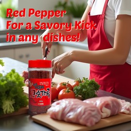 COELO Korean Red Pepper Powder 200g (7oz), Sun-Dried Spicy Gochugaru Chilli Flakes Kimchi Powder Paste Spice Seasoning for Korean & Asian Food, MSG/Gluten/Sugar Free, VEGAN