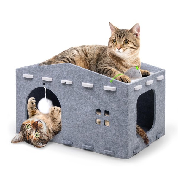 Cat House for Indoor Cats, Cat Beds Peekaboo Pet Cave