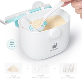 Termichy Baby Formula Dispenser, Portable Milk Powder Dispenser Container with Carry Handle and Scoop for Travel Outdoor Activities with Baby Infant, 8.8OZ, 0.55LB, 250g (Baby Blue)