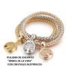 Veraly Set De 3 Pulsras Brazalet Color Plata Oro Rosado