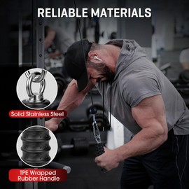 Anobeyi LAT Pulldown Grip Cable Machine Attachment, Triceps Exercise Handle Gym Fitness Single Grip Cable Rope Accessory, Pull Down Bars Pulley Attachment for Gym Machines (Black-2pcs(Single Handle))