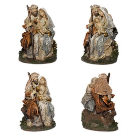 Kaltner Präsente Christmas Decoration: Nativity Block Family Block Holy Family Figure Mary Joseph with Jesus Child Nativity Scene, Hand-Painted Nativity Scene, Traditional Nativity Figures (Height 18
