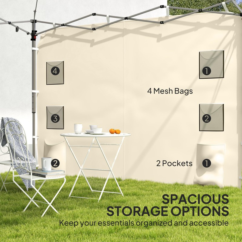 Outsunny Gazebo Side Panel, Canopy Sidewall Panel with 4 Mesh