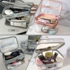 FLORPERRY Transparent Makeup Pouch, Double Layer, Cosmetic Storage Box, Makeup