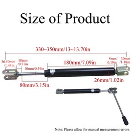 SEIWEI Heavy-Duty Barber Chair Pump Rod Replacement Part SA-8 Gas Spring Salon Chair Pump Rod Mounting Rod Adjustable 330~350mm/13~13.70in Black