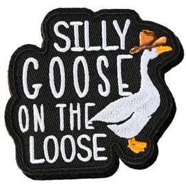 XMJY Funny Goose On The Loose Patch, 1 Pc Embroidered Hook and Loop Patches, Morale Meme Patches for Tactical Backpacks, Dog Harnesses, Army Vests, Gym Bags, Hats, Helmets