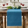 Table Runner Washable Blue 30 x 180 cm Linen Rustic
