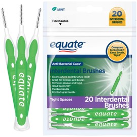 Ultra Tight Interdental Brushes for Tight Teeth Dental Picks for Plaque Removal Safe for Braces & Dental 20ct - Tight Mint Interdental Straight Brushes, Tight Bristles, 20 Count (01)