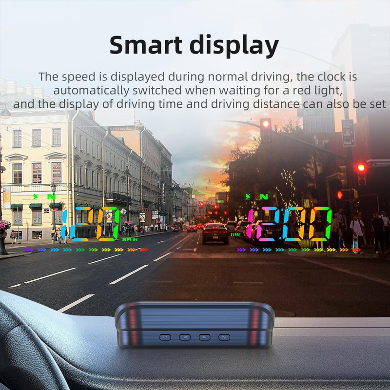 AZIJYV Heads Up Display for Cars, Color GPS Speedometer M23,