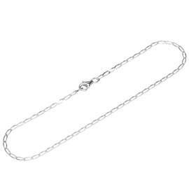 NKlaus Anklet 925 Sterling Silver 26 cm Curb Chain Double Diamond Cut Women's Bracelet 12551, Sterling Silver, No gemstone