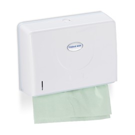 Relaxdays Wall Mounted Paper Towel Dispenser for H2 Paper Hand Towels Hand Towel Dispenser H x W x D 20.5 x 27.5 x 10 cm White