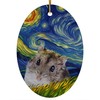 Whimsical Night Sky Winter White Dwarf Hamster Christmas Ornament White