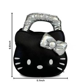 KELBBO Cute Kitty Crossbody Bags for Women, Small Kitty Shoulder Bag, Leather Kitty Coin Purse with Zipper, Gifts for Her (White)