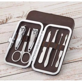 Gneric Kit Portátil Manicura Tijeras Corta Uñas Viaje 7pz