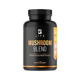 Mezcla de Hongos Adaptogenos. 180 Cápsulas con 1500 mg por porción. Melena de León, Reishi, Cordyceps, Chaga, Cola de Pavo. Ingredientes naturales. Mushroom Blend B Life