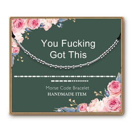 ASELFAD Morse Code You Fucking Got This Bracelets Funny Encouragement Birthday Inspirational Gifts for Women Girls