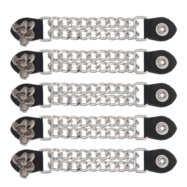 CHGCRAFT 5 Pcs Leather Motorcycle Medallion Vest Extender Claw Biker