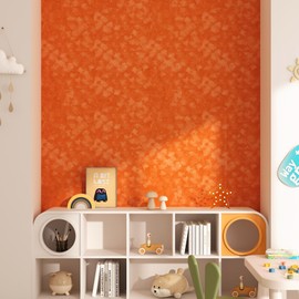 Stickyart Soft Orange Velvet Wallpaper Peel and Stick Felt Fabric Wallpaper Removable Luxury Velvet Textured Orange Contact Paper Self Adhesive Felt Sheet for Drawer Cabinet Liners Decor 12"x80"