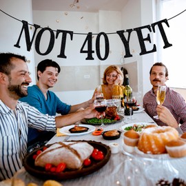 Not 40 Yet Banner, Last Year in My 30s, Happy 39th Birthday, Cheers to 39 Years, 40 & Fabulous, Funny 39th Birthday Party Decorations for Men Women