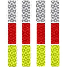 Matt Discount Reflective Diamond Grade Hi-Vis Waterproof Stickers Multi-Color Pack - 12 pcs 1.18in x 3.25in (3cm x 8cm)