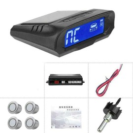 Riloer reversing sensor LCD display parking sensor kit 4 probes solar wireless, car radar system display parking aid to reverse the radar warning