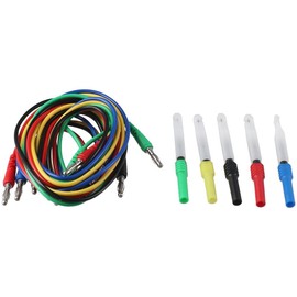 Fudeshe 15pcs Test Leads,4mm Banana Plug Test Lead Kit,Banana Plug to Crocodile Alligator Clips Flexible Cable Wire for Multimeter Electrical Testing